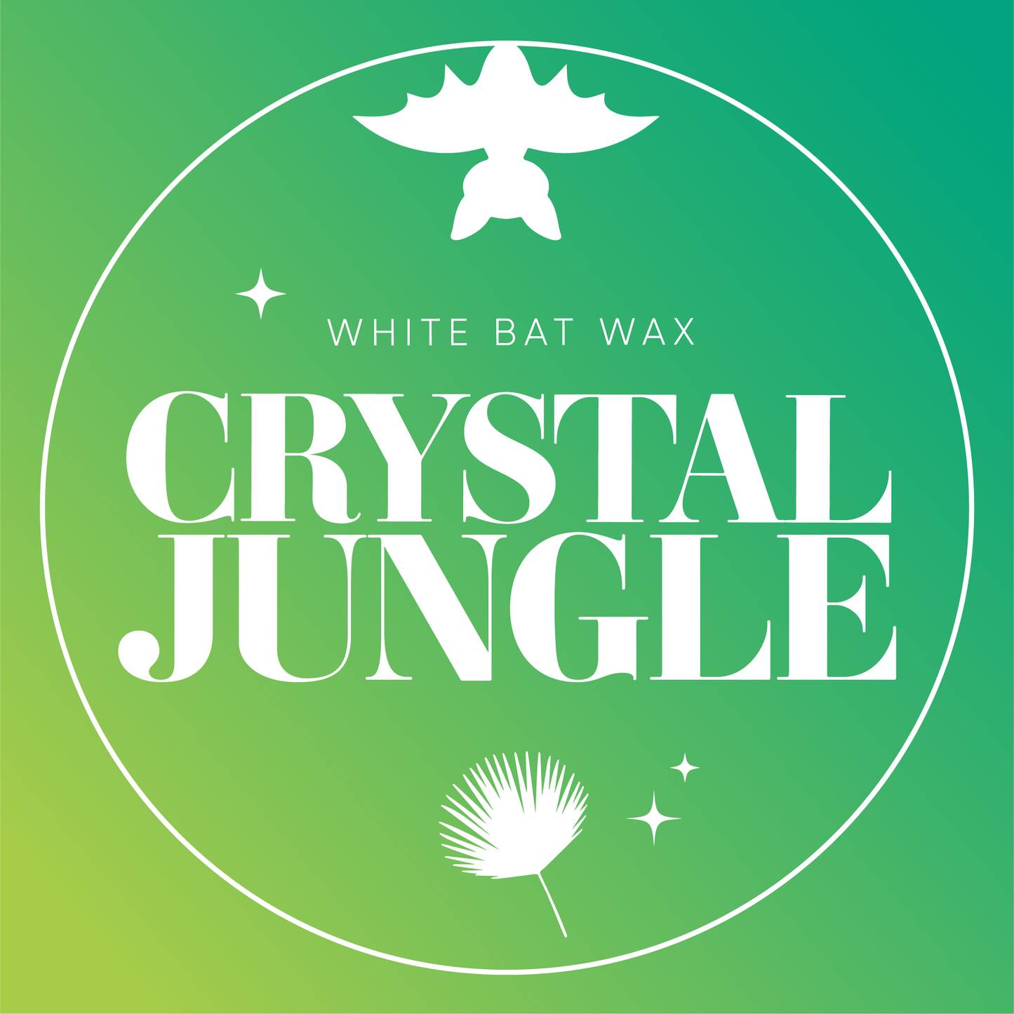 Crystal Jungle wax melts. White floral, dewy nectar scented wax melts and candles.