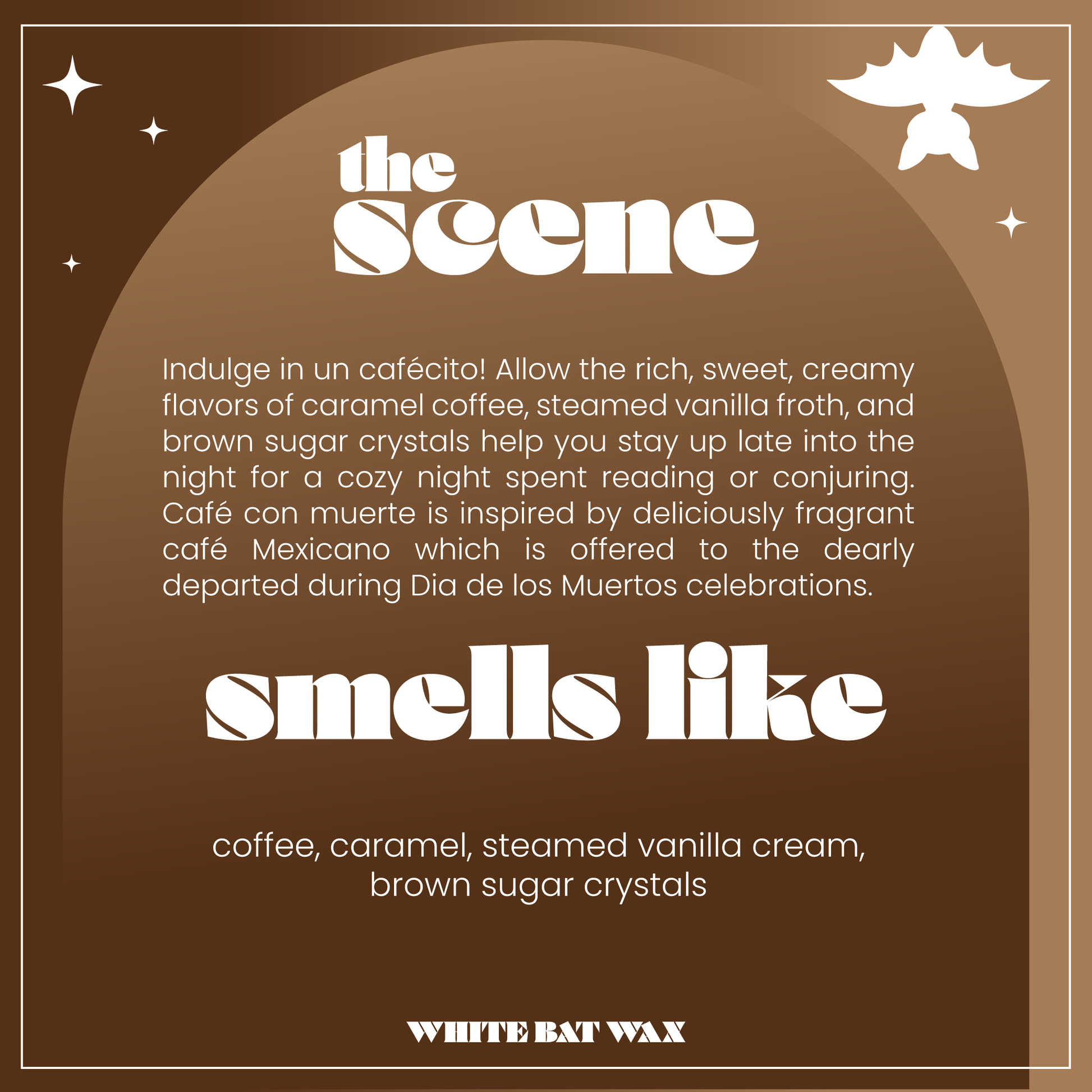 Coffee and Cream scented Day of the Dead candles and wax melts