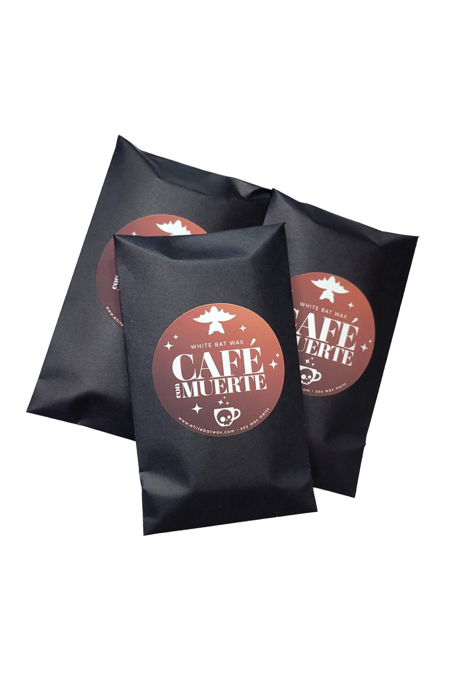 Cafe con Muerte wax melts coffee toffee vanilla caramel scented wax melts.