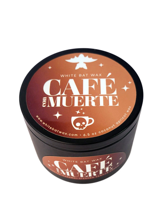 Coffee and Cream scented Day of the Dead candle