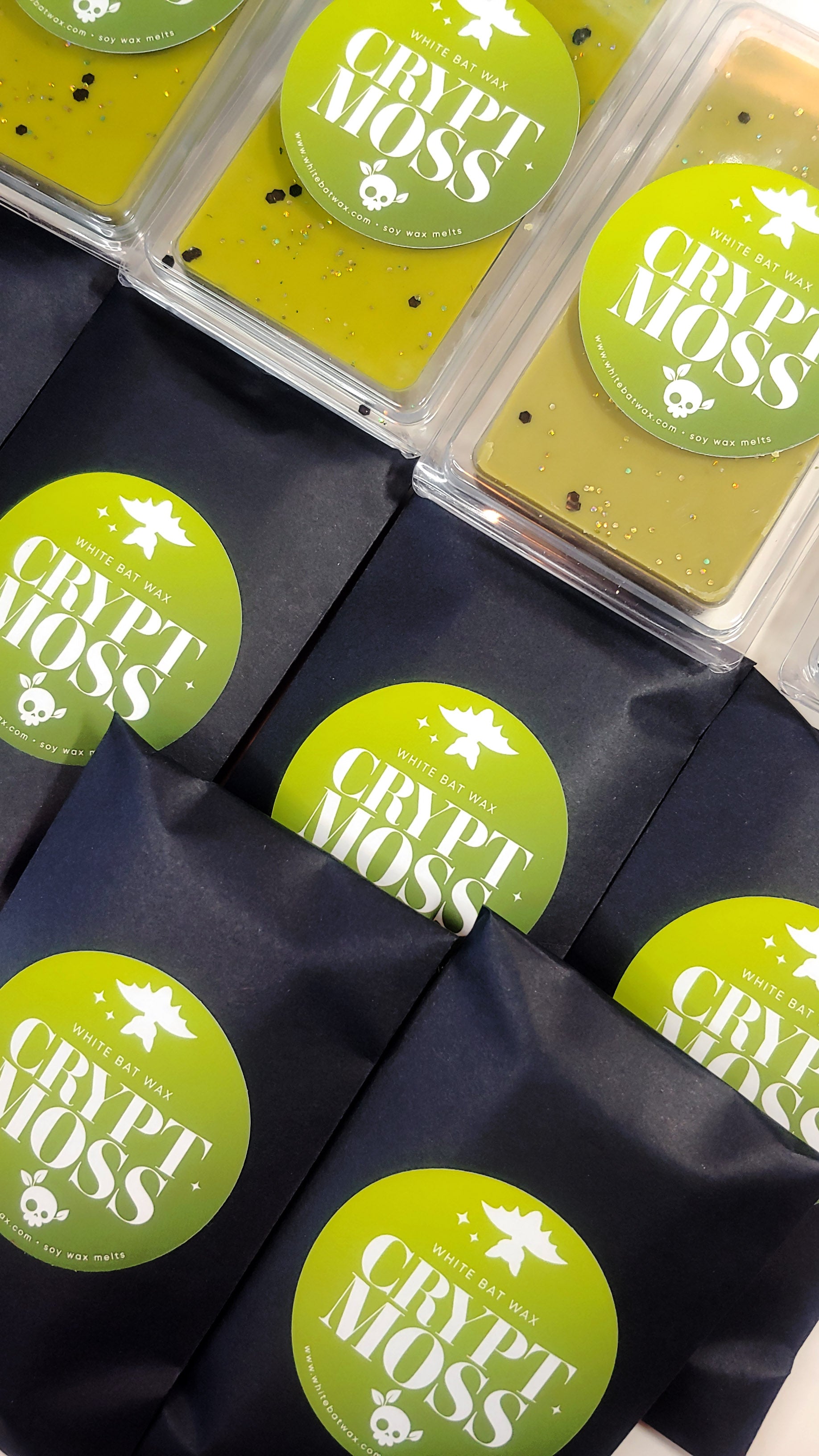 Crypt Moss loamy soil, wet stone, cemetery scented wax melts.