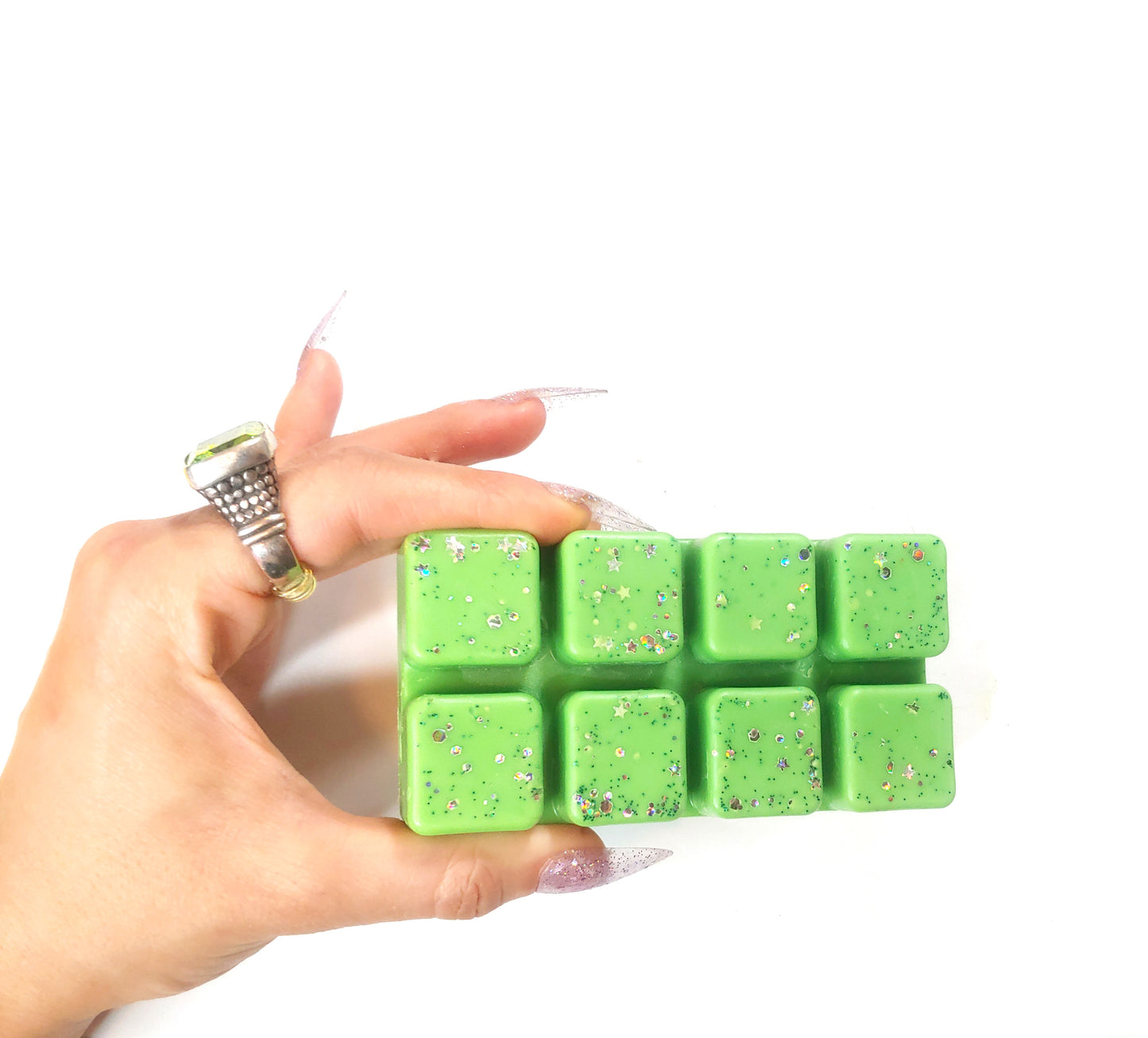 Crystal Jungle wax melts. White floral, dewy nectar scented wax melts.