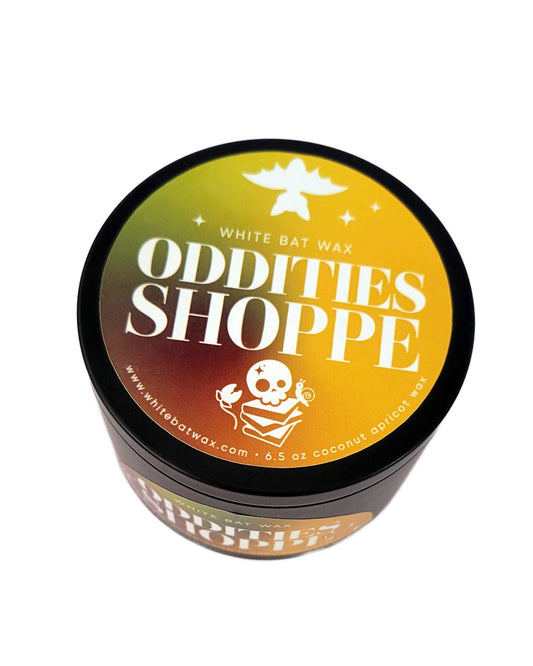 Oddities Shoppe gothic candle scent of incense, old books, and antique shops
