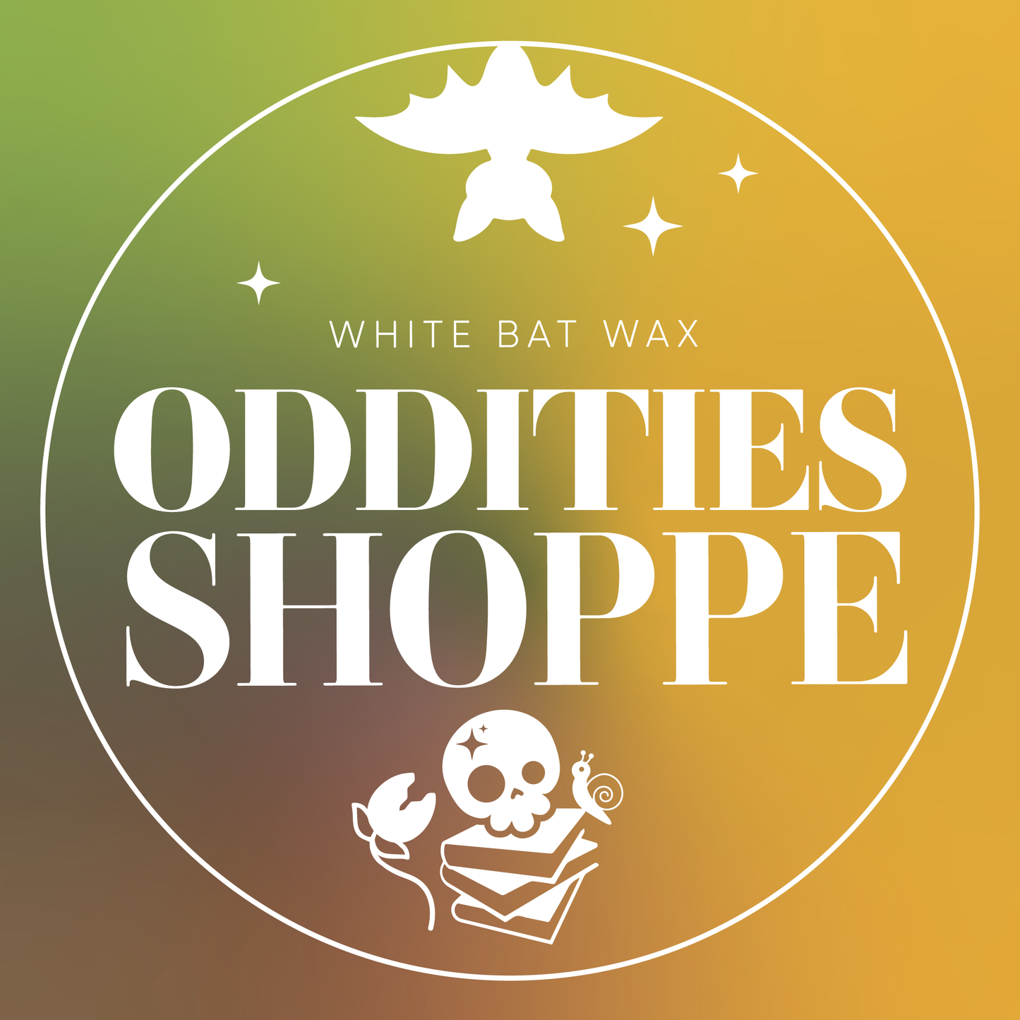 Oddities Shoppe candles and wax melts. Scent of old books, antique shops, and incense.